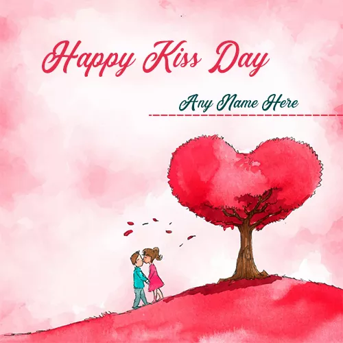 Happy Kiss Day 2023 Card With Name Edit