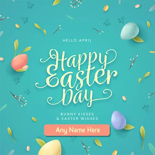 Happy Easter Day 2022 Greetings Card with Name