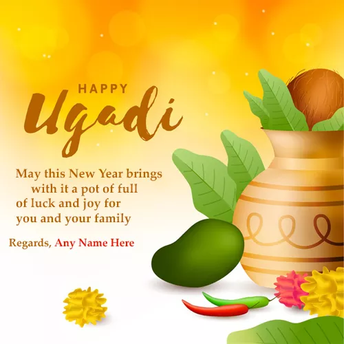 Happy Ugadi 2024 Greeting Cards With Name
