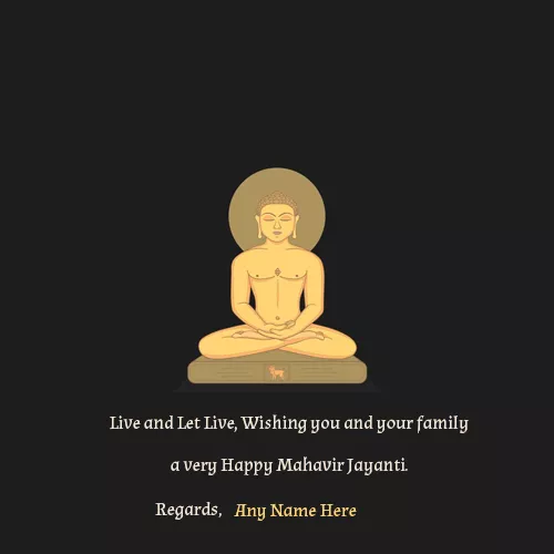 Happy Mahavir Jayanti  2024 Wish Card In Advance With Name