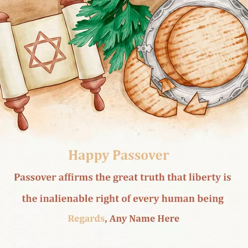 Happy Passover 2022 Card Message With Name