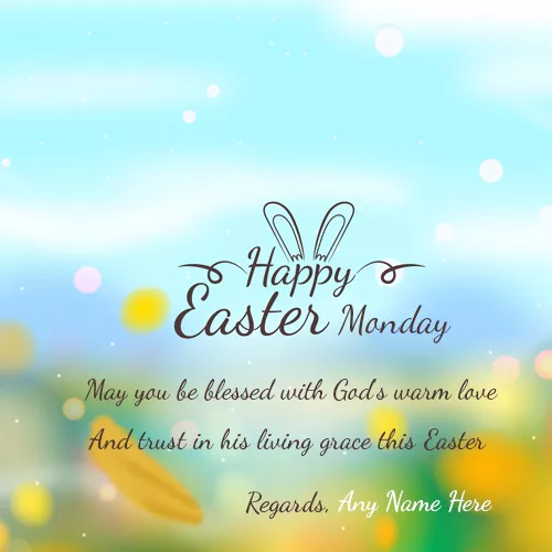 Happy Easter Monday 2024 Greetings Card With Name