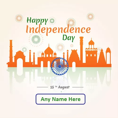 Happy 15 August Indian independence day 2022 images with name