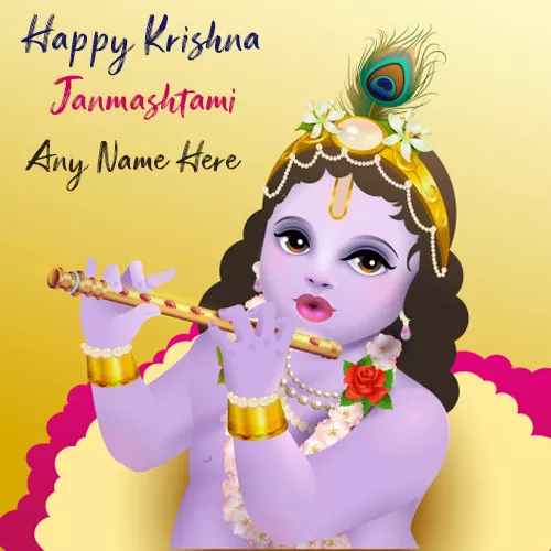 Happy Krishna Janmashtami 2024 Image In Advance With Name