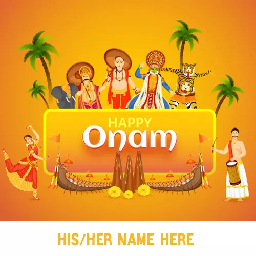 Wish You Happy Onam Pookalam With Name