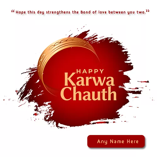 Write Name On Karwa Chauth Whatsapp Status
