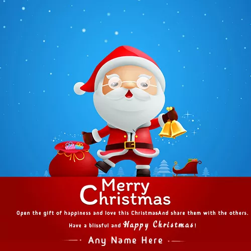Merry Xmas 2022 Greeting Card With Name Edit