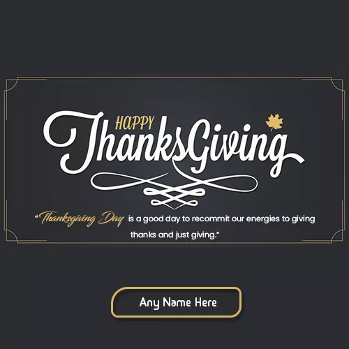 Thanksgiving Day Festival Greeting Card With Name