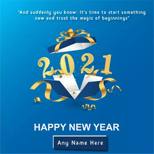 Create Happy New Year 2021 Card With Name