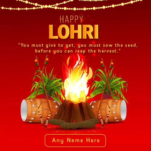 Lohri 2024 Greetings Images With Name Edit