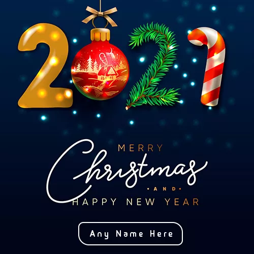 Merry Christmas Wish You Happy New Year With Name