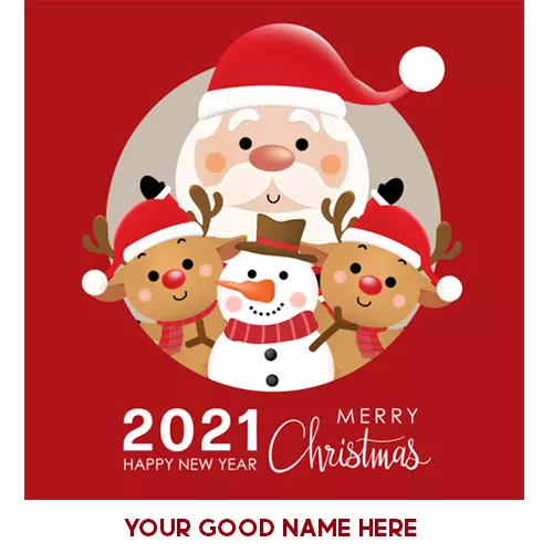 Write Name On Merry Christmas And Happy New Year 2024 Cartoon Images