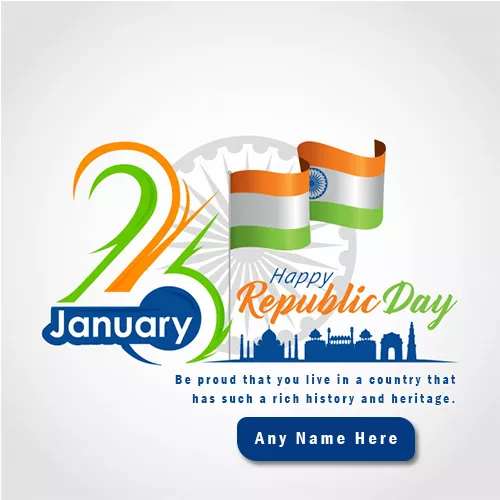Write Name On Advance Republic Day Wishes Images