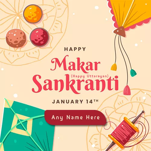 Write Name On 14th January 2025 Uttarayan Kite Festival Images