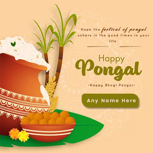 Happy Bhogi Pongal 2024 Wishes Images With Name