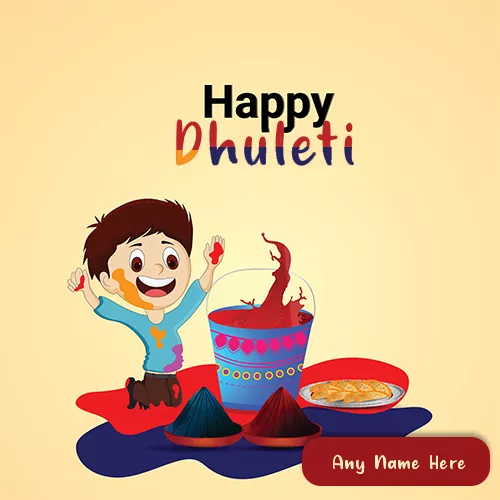 Happy Dhuleti 2024 Wishes Photo With Name