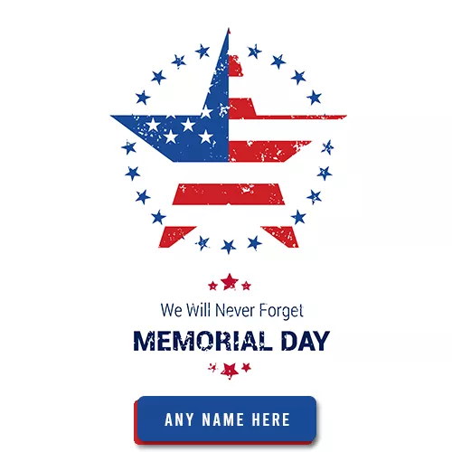 Greeting Card For Memorial Day With Name