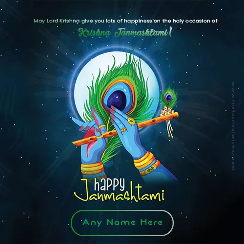 Happy Janmashtami 2023 Images With Your Name Edit Online