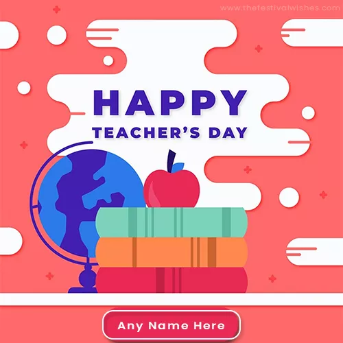 Happy Teachers Day Card Write Name