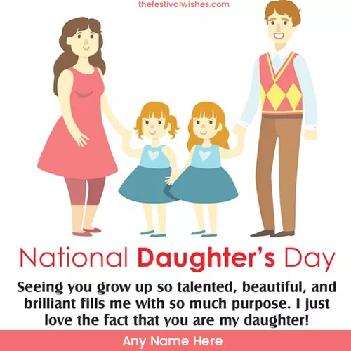 Happy National Daughters Day 2023 Picture With Name Download
