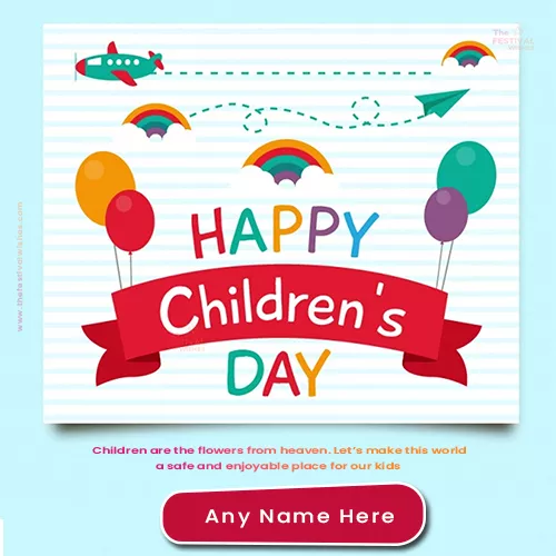 Happy Childrens Day Card With Name Edit
