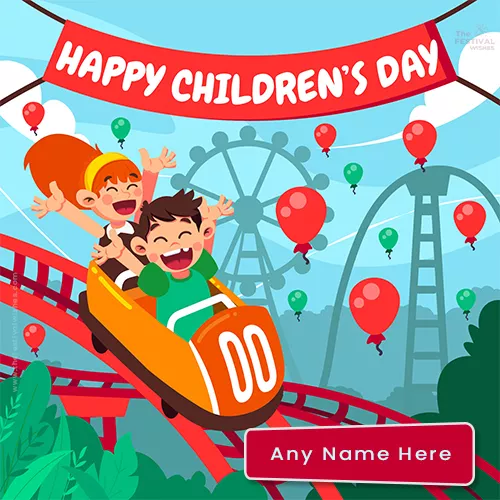 Write Name On Children's Day Images With Nehru