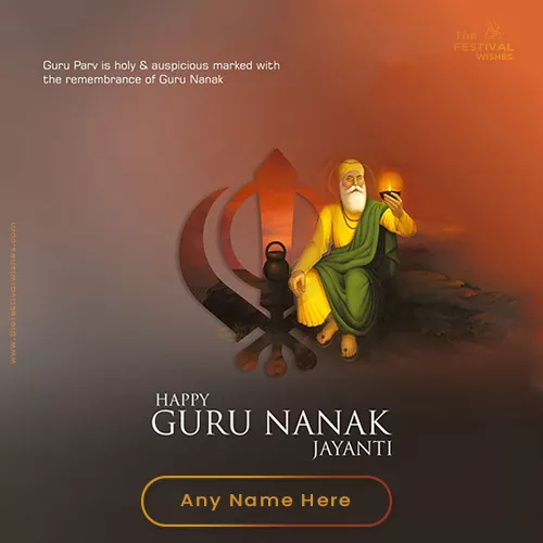 Happy Guru Nanak Card With Name Edit