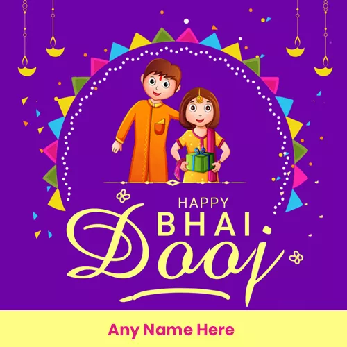 Write Name On Happy Bhai Dooj Images Status