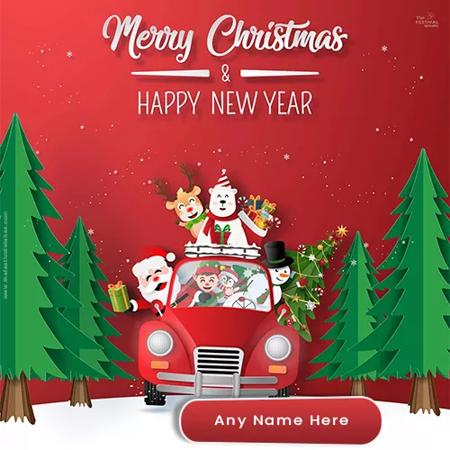 Christmas Santa Claus Greeting Images With Name