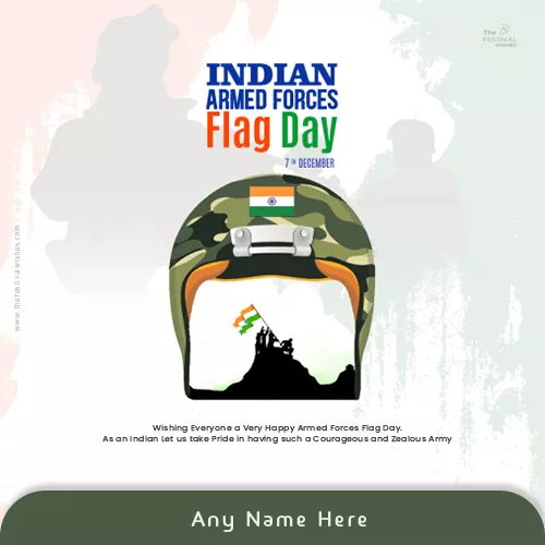Indian Armed Forces Flag Day Images With Name