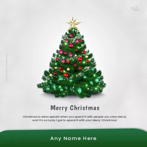 Christmas Tree Xmas Cards With Name