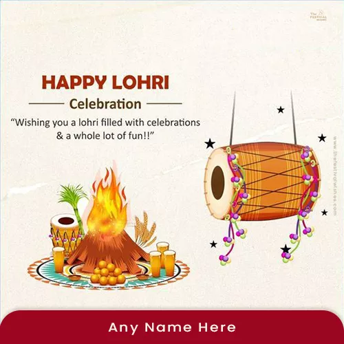 Lohri Festival Cartoon Cards Images With Name