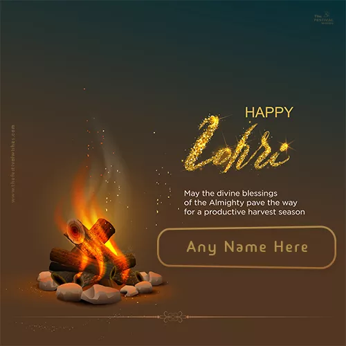 Write Name On Happy Lohri DP For Whatsapp Download