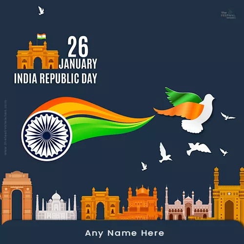 Write Name On 26 January 2024 Republic Day Whatsapp Dp