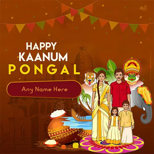 Happy Kaanum Pongal 2024 Card With Name Edit