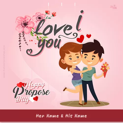 Happy Propose Day 2024 Boy And Girl Image With Name