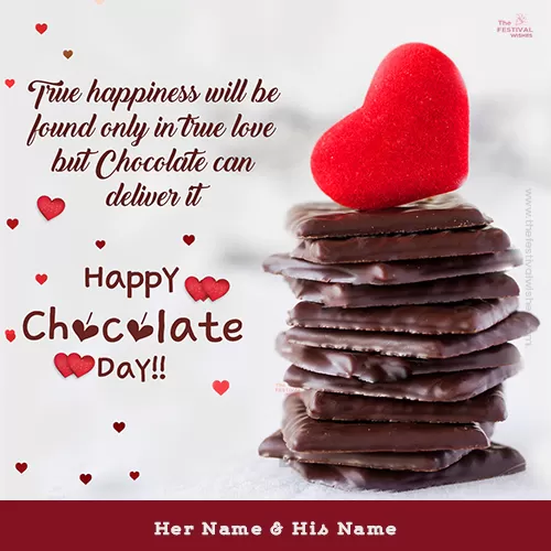 Love Shape Chocolate Day 2024 Picture Download With Name