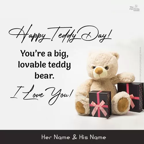 Happy Teddy Day 2022 I Love You Greeting Card With Name