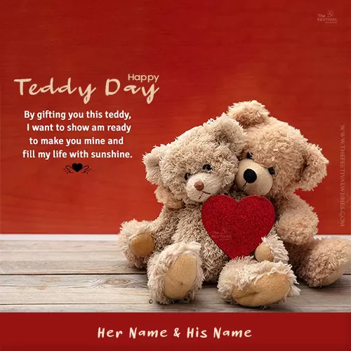 Write Name On Happy Teddy Day My Love Whatsapp Status