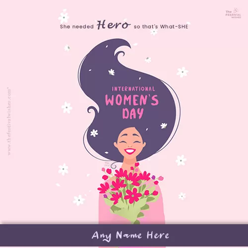 Write Name On Women's Day 2024 Dp For Whatsapp