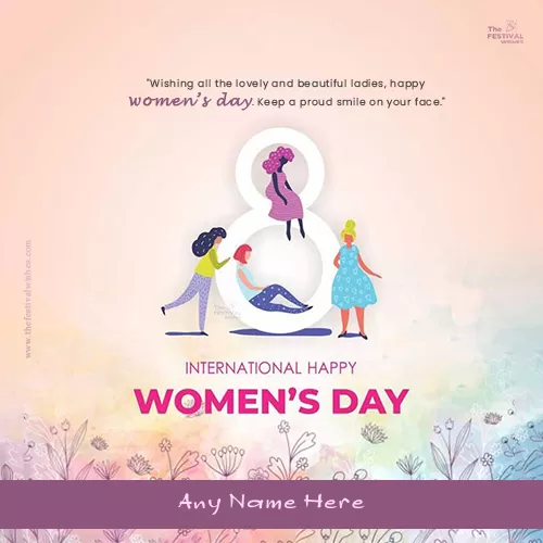 Wish You A Very Happy Womens Day Card With Name Edit