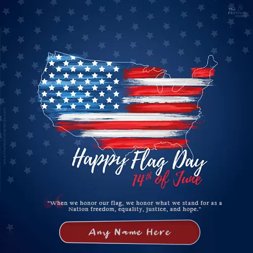 National Flag Day 2023 Card With Name Edit