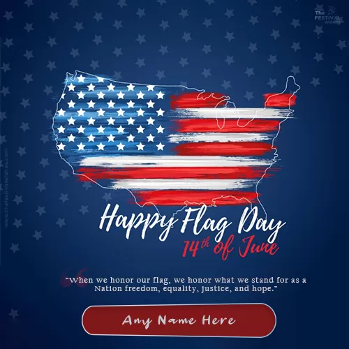 National Flag Day 2025 Card With Name Edit