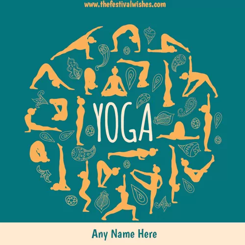 Write Name On Yoga Day 2025 Greeting Card
