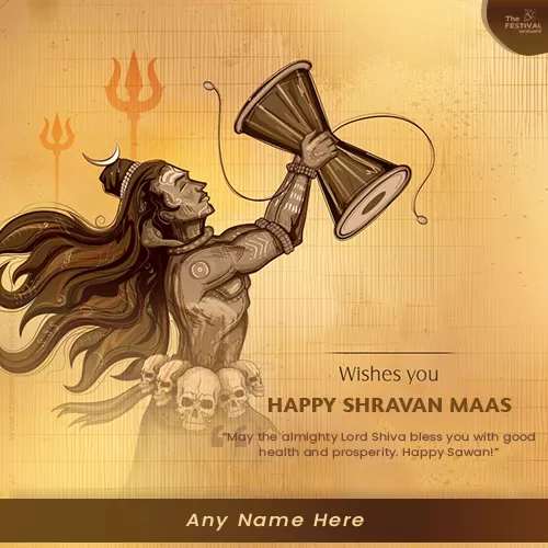 Create Name On Happy Shravan Maas 2024 Quotes