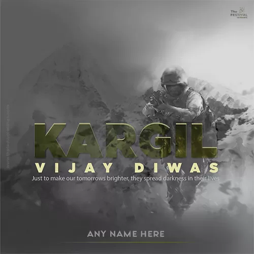 Write Name On Kargil Vijay Diwas 2023 Quotes Images