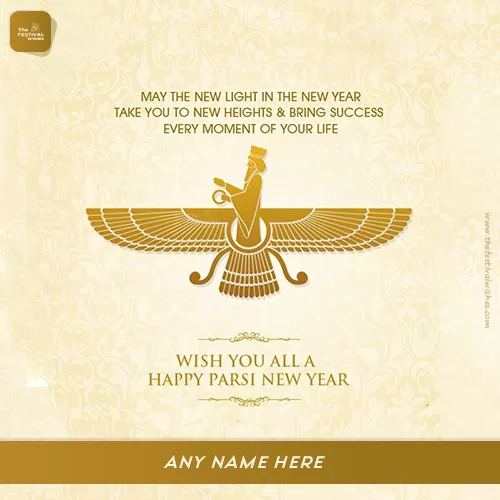 Parsi New Year 2024 Wishes Card Image With Name Download