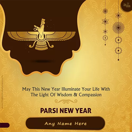 Write Name On Parsi New Year Whatsapp Status