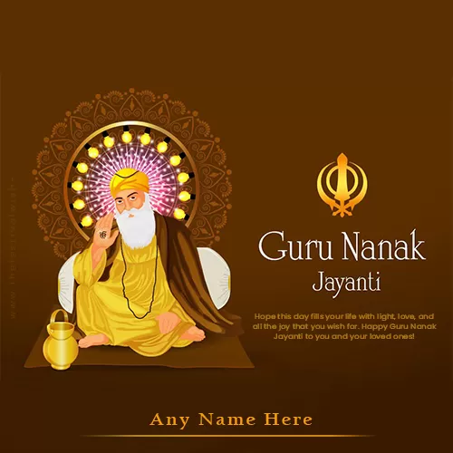 Write Name On Guru Nanak Jayanti Wishes 2023 Photos Download