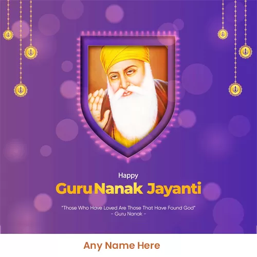Guru Nanak Jayanti 2023 Wishes Greetings Card With Name Editing